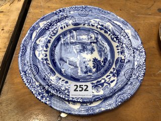 (COLLECTION ONLY) SPODE BLUE ITALIAN VILLAGE SCENE 22CM PLATE TO INCLUDE 20CM PLATE: LOCATION - A6T