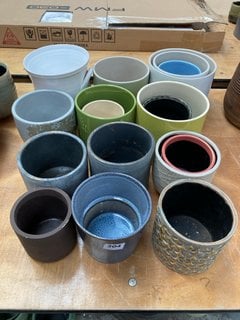 (COLLECTION ONLY) QTY OF ASSORTED IVYLINE POTS TO INCLUDE TERNI POT COVER IN MUSTARD/GREY: LOCATION - A8T