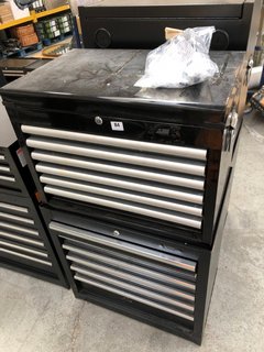 6 DRAWER TOOL CABINET IN BLACK TO INCLUDE 6 DRAWER TOP TOOL CHEST IN BLACK - COMBINED RRP £609: LOCATION - B2