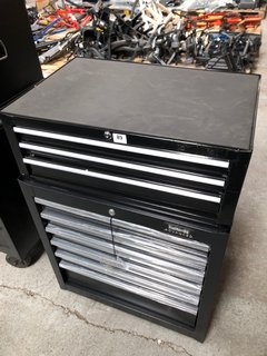 6 DRAWER TOOL CHEST IN BLACK TO INCLUDE MATCHING 3 DRAWER MID TOOL CHEST - COMBINED RRP £295: LOCATION - B2