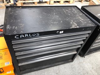 6 DRAWER WIDE TOOL CABINET IN BLACK - RRP £365: LOCATION - B2