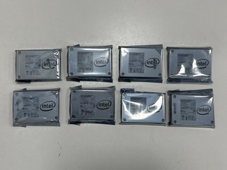 8 X INTEL SSD PRO 5400S SERIES 2.5" SOLID STATE DRIVES: MODEL NO SSDSC2KF180H6L (UNIT ONLY) [JPTM113077] (SEALED UNIT) THIS PRODUCT IS FULLY FUNCTIONAL AND IS PART OF OUR PREMIUM TECH AND ELECTRONICS