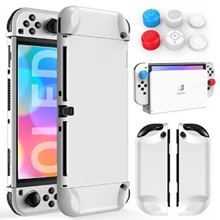 18 X MOOROER SWITCH OLED CASE FOR NINTENDO SWITCH OLED DOCKABLE PC COVER PROTECTOR CASE COVER FOR NINTENDO SWITCH OLED ACCESSORIES WITH THUMB STICK CAPS FOR NINTENDO SWITCH OLED GRIPS - TOTAL RRP £19