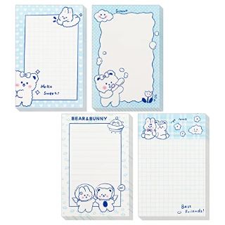 39 X TIESOME CUTE STICKY NOTES, 4 PACK CARTOON STICKY NOTES CUTE BEAR MARKERS FLAGS SELF-STICK MEMO PADS STUDENTS HOME OFFICE ROOMMATES GIFTS TAB SUPPLIES 320 SHEETS (INCHES, 3.54 X 2.36IN) - TOTAL R