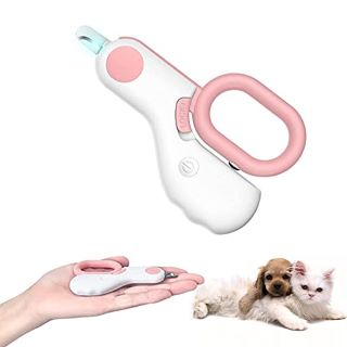 44 X PET DOG CAT NAIL CLIPPERS, DOG NAIL TRIMMERS FOR SMALL ANIMALS WITH LED LIGHTS, PROFESSIONAL BEAUTY CARE TOOLS, AVOID EXCESSIVE CUTTING, SUITABLE FOR TINY DOG CAT RABBIT BIRD PUPPY KITTEN (PINK)