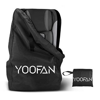 15 X YOOFAN GATE CHECK TRAVEL BAG WITH BACKPACK SHOULDER STRAPS FOR STROLLERS, CAR SEATS, PUSHCHAIRS, BOOSTERS, INFANT CARRIERS AND WHEELCHAIRS, WATER RESISTANT - GREAT FOR AIRPLANE AND STORAGE (BLAC