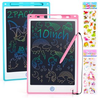 12 X AUNEY 2 PACK LCD WRITING TABLET 10 INCH,DRAWING PAD FOR KIDS TOYS AGE 2 3 4 5 6,DOODLE BOARD LEARNING EDUCATIONAL TOYS BIRTHDAY CHRISTMAS GIFTS FOR 3-6 YEAR OLD BOY GIRL - TOTAL RRP £112: LOCATI