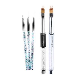 21 X MUOBOFU NAIL ART BRUSHES,NAIL ART PENS,DRAWING PAINTING GRADIENTS DETAIL PEN,THIN FINE NAIL ART BRUSHES FOR GEL NAILS,7/9/11MM,5PCS(SILVER) - TOTAL RRP £167: LOCATION - A