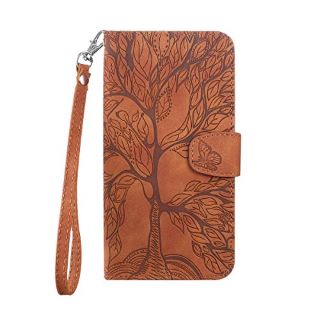 21 X APPLE IPHONE XS MAX PHONE CASE,ANNUO EMBOSSED TREE BUTTERFLY WALLET CASE,CREATIVE MAGNETIC,PROTECTIVE COVER WITH SHOCKPROOF TPU,STAND FUNCTION CARD SLOTS-BROWN - TOTAL RRP £210: LOCATION - E