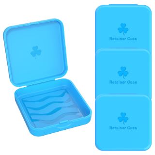 44 X RETAINER CASE, ARGOMAX ALIGNER CASE, 4 PIECE BRACES BOX, BLUE ORTHODONTIC BOX (SUITABLE FOR INVISIBLE BRACES, ALIGNER REMOVAL TOOL, ALIGNER CHEWIES, ORTHODONTIC WAX AND OTHER DENTAL PRODUCTS). -