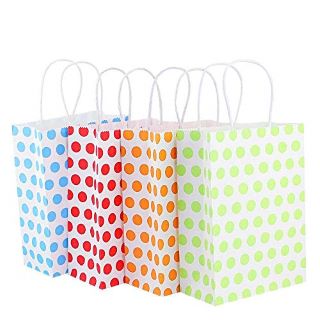 21 X KBNIAN 12PCS KRAFT GIFT BAG WITH HANDLE FOR WEDDING FESTIVAL BIRTHDAY VALENTINES CHRISTMAS (RED, BLUE, ORANGE, GREEN) - TOTAL RRP £151: LOCATION - F
