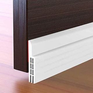40 X HULAMEDA DOOR DRAFT EXCLUDER STRIP, SELF ADHESIVE DRAFT EXCLUDER TAPE FOR NOISE PROOF AND ENERGY SAVING, DOOR BOTTOM SEAL STRIP TO PREVENT BUGS COMING (WHITE/2" WIDTH X 39" LENGTH) - TOTAL RRP £