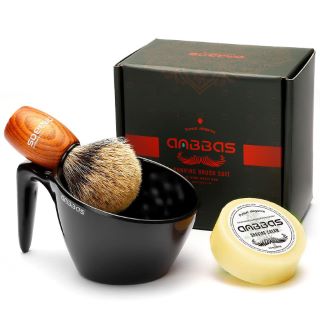 12 X ABBAS FINE BADGER HAIR SHAVING BRUSH WITH 100G SHAVING SOAP REFILL AND UPGRADE LATHERING WAY-POP MUG A5 MELAMINE,FOAMING SET FOR MEN WET SHAVE,WOMEN GIRLS HAIR REMOVAL - TOTAL RRP £230: LOCATION