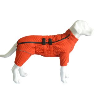 7 X WARM DOG COAT DOUBLE LAYERS DOG VEST, 4 LEGS COVERED WINDPROOF WATERPROOF REFLECTIVE WARM DOG VEST OUTDOOR SKATING DOG COSTUME FOR SMALL MEDIUM LARGE DOGS ORANGE XL - TOTAL RRP £245: LOCATION - H