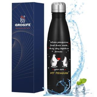 20 X VALENTINES GIFTS FOR HIM BOYFRIEND HUSBAND ANNIVERSARY - VALENTINE'S DAY I LOVE YOU GIFTS FOR MEN, FUNNY WEDDING PRESENTS, ROMANTIC ENGAGEMENT GIFTS FOR FIANCÉ, YOU ARE MY PENGUIN WATER FLASK 50