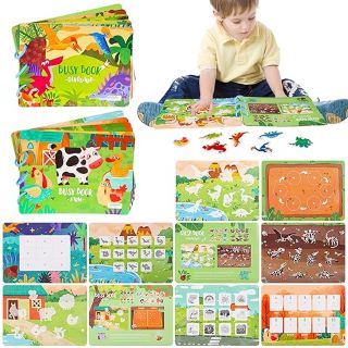 14 X LANJUE 2 PACKS BUSY BOOKS FOR TODDLERS, PRESCHOOL LEARNING ACTIVITIES QUIET BOOK REUSABLE STICKER BOOK EDUCATIONAL SENSORY TOYS GIFTS FOR AGE 3+ BOYS GIRLS, MEDIUM - TOTAL RRP £105: LOCATION - H