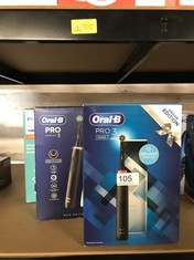 QTY OF ITEMS TO INCLUDE ORAL-B PRO 3 ELECTRIC TOOTHBRUSHES FOR ADULTS, GIFTS FOR WOMEN / MEN, 1 CROSS ACTION TOOTHBRUSH HEAD, 3 MODES WITH TEETH WHITENING,  3500 + ORAL-B PRO SERIES 3 DUO EDITION: LO