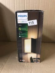 PHILIPS HUE TURACO WHITE LED SMART OUTDOOR WALL LIGHT, WORKS WITH ALEXA, GOOGLE ASSISTANT AND APPLE HOMEKIT.: LOCATION - BACK RACK