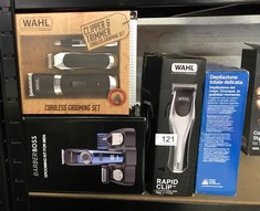 QTY OF ITEMS TO INCLUDE WAHL RAPID CLIP HAIR CLIPPER, HAIR CLIPPERS MEN, RECHARGEABLE CLIPPERS, LITHIUM-ION CLIPPER, MEN'S HEAD SHAVER, CORDLESS CLIPPERS MEN, HOME HAIRCUTTING KIT: LOCATION - BACK RA