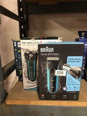 QTY OF ITEMS TO INCLUDE BRAUN SERIES 3 PROSKIN ELECTRIC SHAVER, ELECTRIC RAZOR FOR MEN WITH PRECISION HEAD, CORDLESS, WET & DRY,  3010S, BLACK/BLUE RAZOR, RATED WHICH GREAT VALUE: LOCATION - A RACK