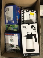 QTY OF ITEMS TO INCLUDE GOIZPER 81671 IK MULTI PRO 2 PRESSURE PUMP SPRAYER 1.5 L ACID RESISTANT WITH WIDE JET NOZZLE, WHITE AND BLACK: LOCATION - BACK RACK