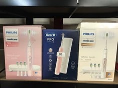 QTY OF ITEMS TO INCLUDE PHILIPS SONICARE SERIES 7900: ADVANCED WHITENING SONIC ELECTRIC TOOTHBRUSH WITH APP IN WHITE, (MODEL HX9636/19): LOCATION - BACK RACK