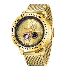 GAMAGES OF LONDON LIMITED EDITION HAND ASSEMBLED ASPECT TIMER AUTOMATIC GOLD RRP: £705 SKU: GA1663: LOCATION - B1