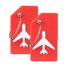 111 X SAIQIGUI FLEXIBLE SILICONE LUGGAGE TAGS WITH NAME ID CARD PERFECT TO QUICKLY SPOT, SUITABLE FOR LUGGAGE SUITCASE, BACKPACKS, BAGS, HANDBAGS. TRAVEL ACCESSORIES ESSENTIALS (ONE_SIZE, RED 2 PACK