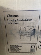 JOHN LEWIS CHERON LOUNGING ARMCHAIR BLACK RRP £349: LOCATION - FLOOR (COLLECTION OR OPTIONAL DELIVERY AVAILABLE)
