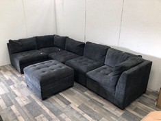DARK GREY CORNER SOFA : LOCATION - BOOTH (COLLECTION OR OPTIONAL DELIVERY AVAILABLE)