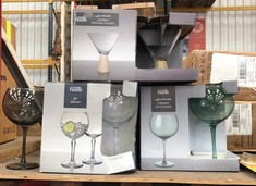 QTY OF GLASSES TO INCLUDE 2 SMOKEY GIN GLASSES: LOCATION - RACK B(COLLECTION ONLY)