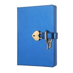 24 X VICTORIA'S JOURNALS HEART SHAPED SECRET DIARY FOR GIRLS AND LUXURY BOX GIFT, LEATHER COVER, LOCK JOURNALS FOR WOMEN, CUTE NOTEBOOK SIZE 13X18 CM, 320 PAGES (BLUE) - TOTAL RRP £217: LOCATION - A