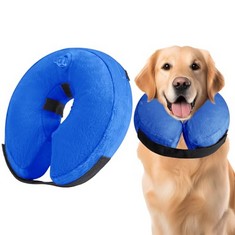 34 X MI CASA PROTECTIVE INFLATABLE COLLAR FOR DOGS AND CATS, SOFT PET RECOVERY COLLAR WITH ADJUSTABLE BUCKLE, WASHABLE PROTECTIVE COLLAR FOR DOGS CATS SURGERY INJURIES RECOVERY (BLUE, M 10''-15'') -