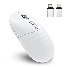24 X LEYUSMART WIRELESS BLUETOOTH MOUSE FOR MAC MACBOOK PRO MACBOOK AIR IPHONE IPAD SAMSUNG/GOOGLE PHONE MOUSE USB-C/USB-MICRO LAPTOP DUAL MODE LIBRARY OFFICE MOUSE WHITE - TOTAL RRP £160: LOCATION -