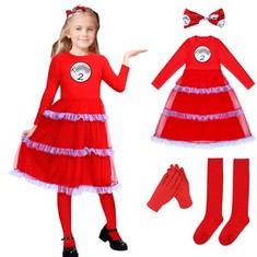 12 X MARTYPARTY THING 1 AND THING 2 COSTUME GIRLS WORLD BOOK DAY COSTUME FOR KIDS (STYLE-2, 110) - TOTAL RRP £132: LOCATION - B RACK