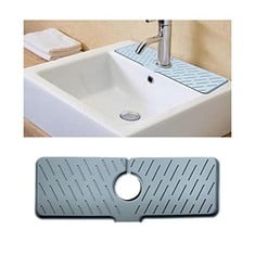 18 X SILICONE KITCHEN FAUCET SINK SPLASH GUARD,KITCHEN FAUCETS ABSORBENT MAT KITCHEN BATHROOM COUNTERTOP PROTECT FARMHOUSE RV KITCHEN SINK MAT (GREY02) - TOTAL RRP £208: LOCATION - B RACK
