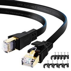 11 X AIRGAS ETHERNET CABLE 10M,CAT 8 NETWORK CABLE, FLAT 40GBPS 2000MHZ GIGABIT PATCH CORD CAT8 CABLE ULTRA-HIGH SPEED,SFTP,POE,FASTER THAN CAT7/CAT6/CAT5 LAN CABLE,26AWG,GOLD RJ45 SOLID FOR MODEM/RO