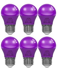 16 X LUTW E27 LED LIGHT BULB PURPLE, 40 WATT EQUIVALENT, LIGHTING BULBS FOR CHRISTMAS HOLIDAY HALLOWEEN PARTY DECORATION, A15/G45 LED LIGHTING COLOURED BULBS, 5W 450LM NON-DIMMABLE, PACK OF 6:: LOCAT
