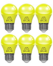 16 X LUTW E27 LED LIGHT BULB YELLOW, 40 WATT EQUIVALENT, LIGHTING BULBS FOR CHRISTMAS HOLIDAY HALLOWEEN PARTY DECORATION, A15/G45 LED LIGHTING COLOURED BULBS, 5W 450LM NON-DIMMABLE, PACK OF 6:: LOCAT