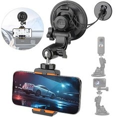 14 X HEAVY DUTY SUPER ?90MM SUCTION CUP + ADJUSTABLE DUAL-BALL-HEAD ACTION CAMERA DASH CAM PHONE CAR MOUNT WINDSCREEN WINDOW COCKPIT HOLDER FOR GOPRO INSTA360 IPHONE HI-SPEED VIDEO RECORDING (1.5KG L