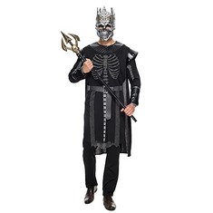 4 X SNAILIFY SKELETON KING COSTUMES ADULT MEN SCARY BONE MONARCH WITH MASK HALLOWEEN PARTY OUTFITS - TOTAL RRP £132: LOCATION - A RACK