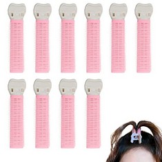 36 X DONLEEVING 10 PACK VOLUMIZING HAIR ROOT CLIPS FOR CURLY HAIR VOLUME FLUFFY HAIR CLIP CURLY HAIR ROOT LIFT TOOL HEATLESS DIY HAIR CURLER FOR LONG AND SHORT HAIR (PINK), 10.0 COUNT - TOTAL RRP £15