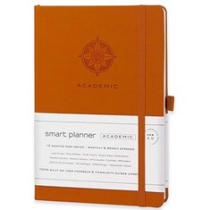 16 X SMART ACADEMIC PLANNER - A5 SIZE 8.6 X 5.7 INCHES - UNDATED DAILY PLANNER ACADEMIC YEAR - ACADEMIC PLANNER FOR MAXIMIZING FOCUS AND PRODUCTIVITY (ORANGE) - TOTAL RRP £200: LOCATION - A RACK