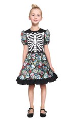 QTY OF KIDS CLOTHING ITEMS TO INCLUDE NAUGHTY SKELETON DRESS AGE 8 -10 RRP £605: LOCATION - F RACK