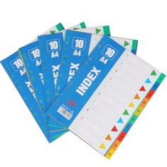 10 X MIVIDE 15 PACK A4 1-10 DIVIDERS, PLASTIC SUBJECT DIVIDERS A4, FOLDER DIVIDERS A4 10 PART DIVIDERS, A4 NUMBERED DIVIDERS FOR RING BINDERS, FOLDER, FILE: LOCATION - F RACK