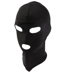 25 X FACE MASK,WOMEN MEN THIN THREE HOLES FULL FACE MASK FOR CS MOTORCYCLE BIKE PARTY PROPS CYCLING CAP SKI (BLACK 3 HOLES) - TOTAL RRP £166: LOCATION - F RACK