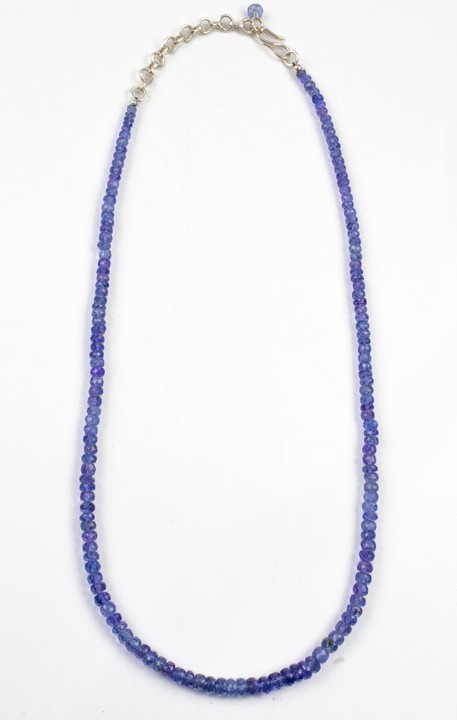 Silver Fastening Natural Tanzanite AAA Adjustable Necklace, 50cm, 18.5g (VAT Only Payable on Buyers Premium)