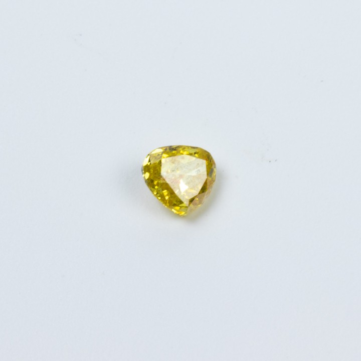 0.50ct Natural Fancy Vivid Yellow Diamond Heart-cut Single Gemstone, Clarity Si1-Si2.  Auction Guide: £1,200-£1,700 (VAT Only Payable on Buyers Premium)