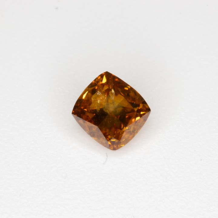 0.43ct Natural Fancy Brownish Yellowish Orange Diamond Cushion-cut Single Gemstone, Clarity Si2.  Auction Guide: £800-£1,000 (VAT Only Payable on Buyers Premium)