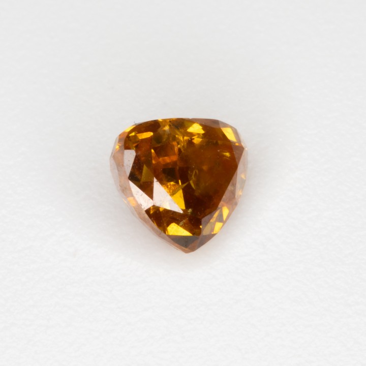 0.50ct Natural Fancy Brownish Orange Diamond Heart-cut Single Gemstone, Clarity Si1.  Auction Guide: £800-£1,000 (VAT Only Payable on Buyers Premium)